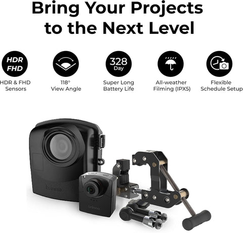 Brinno BCC2000 Construction Time Lapse Camera with Industrial Clamp and Case - 4 Pack