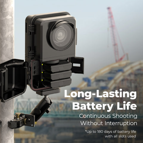 Brinno BCC5000 4K Time Lapse Camera + APB1000 Battery Kit - Bluetooth App, HDR, Cloud Storage - 3 MRB1000 Batteries, IP65 Housing, Extended Life