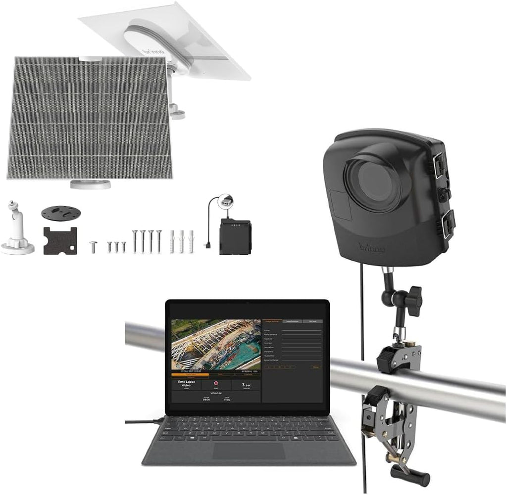 Brinno BCC2000 Plus + ASP1000-P Construction Camera Bundle | Includes: Full HD TLC2000 Time Lapse Camera, 32-ft Extender for Laptop/Tablet