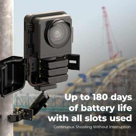 Brinno BCC5000 + APB1000 + ASP1000-P - Time Lapse Construction Camera - Rechargeable Battery & Solar Panel Kit Bundle with Mount