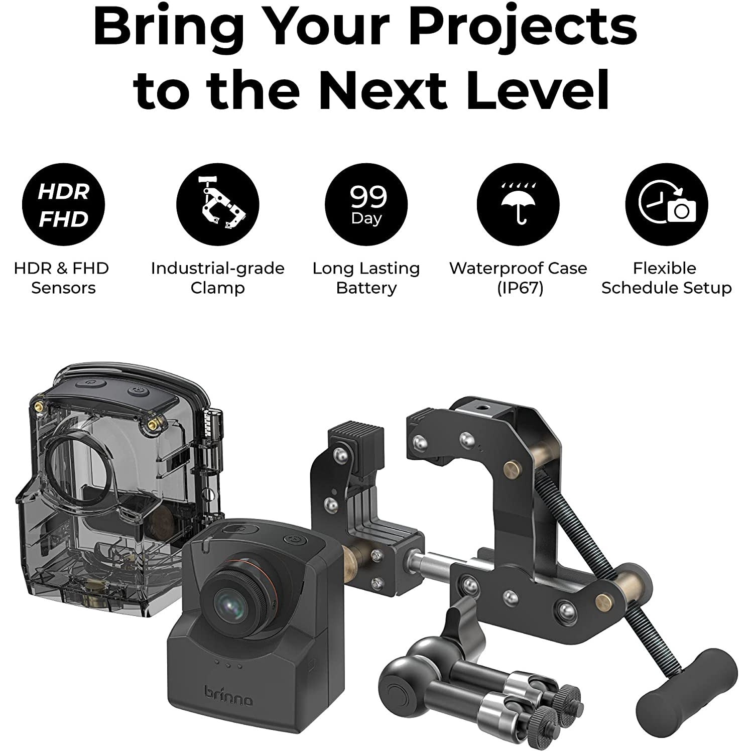 Brinno BCC2000 Lite Time Lapse Camera Waterproof Housing & Mounting Clamp Bundle