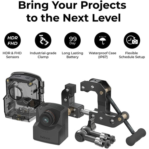 Brinno TLC2020C Time Lapse Camera Waterproof Housing & Mounting Clamp Bundle